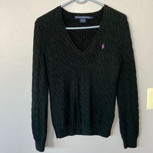 Ralph Lauren Sport Cable-Knit V-Neck Sweater
